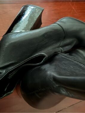 Nine West Black Leather Heeled Boots